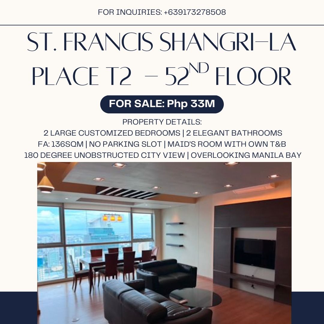 Image result for st francis shangri-la place t2 52nd 2 large customized br with 180 ...