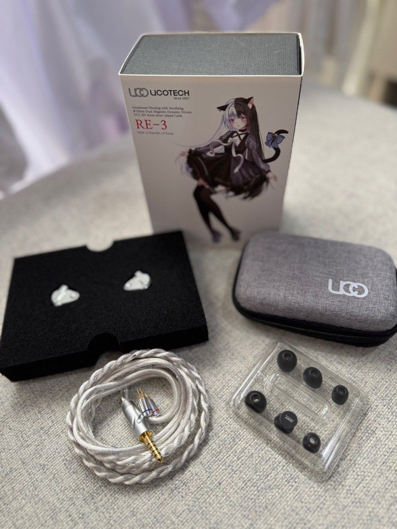 UCotech RE-3 , UCotech Re3 iem (Category: Earphones) located in Singapore. Submitted by kianock (Listing ID 1365145926, Image 1). Description: ✅ Condition: good as new , - open to test only once , sounded good overall . Just that I also have other iems around realised no time to listen to ✅Accessories: Full Box with carrying case , ear tips , 4.4mm cable , iem Warranty: Local Oardio Warranty , bought around Feb-Mar 2025 ✅ Retail :$150,Now $75 ( a