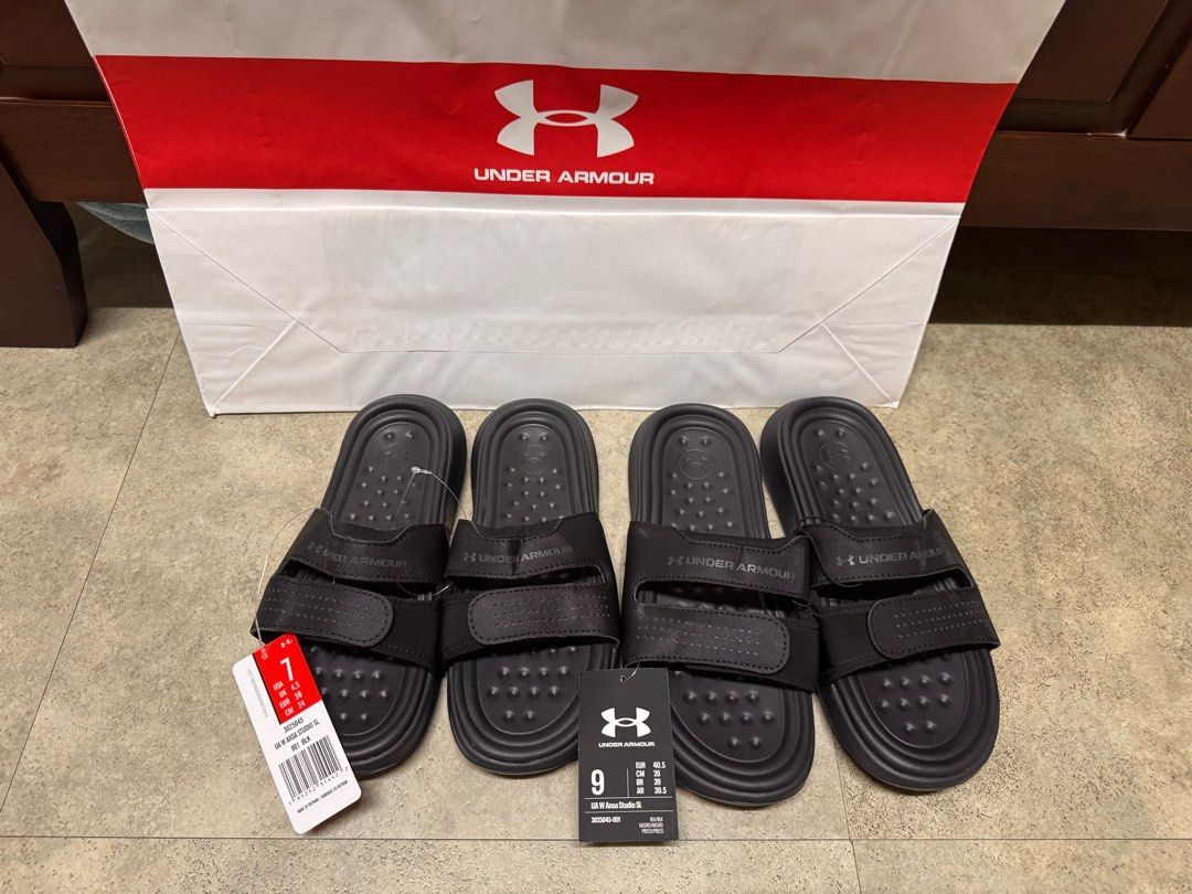 Under Armour Slides Womens 7 and 9 (Category: Slippers and slides) located in Cavite. Submitted by rhea0218 (Listing ID 1365134240, Image 1). Description: Brandnew Legit Below srp Can do meet up dasma cavite area Pick up Lalamove Lbc cod/cop with dp to ship .