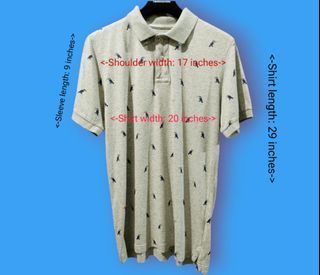 Aeropostale Gray Graphic Design Polo Shirt