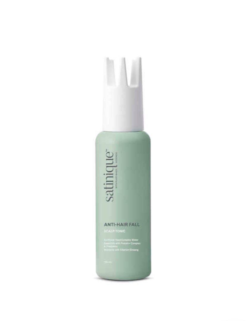 Amway Anti-Hair Fall Scalp Tonic - SATINIQUE 280ml (Category: Hair) located in Singapore. Submitted by blessed.studio (Listing ID 1365343483, Image 1). Description: *Brand New* SATINIQUE Anti-Hair Fall Scalp Tonic 120ml Targets: Hair Loss & Less Volume Ideal for use after towel-drying wet hair to strengthen and invigorate the scalp. Our plant-based, nutrient-rich formula with Siberian ginseng revitalizes and balances the scalp for thicker and ful