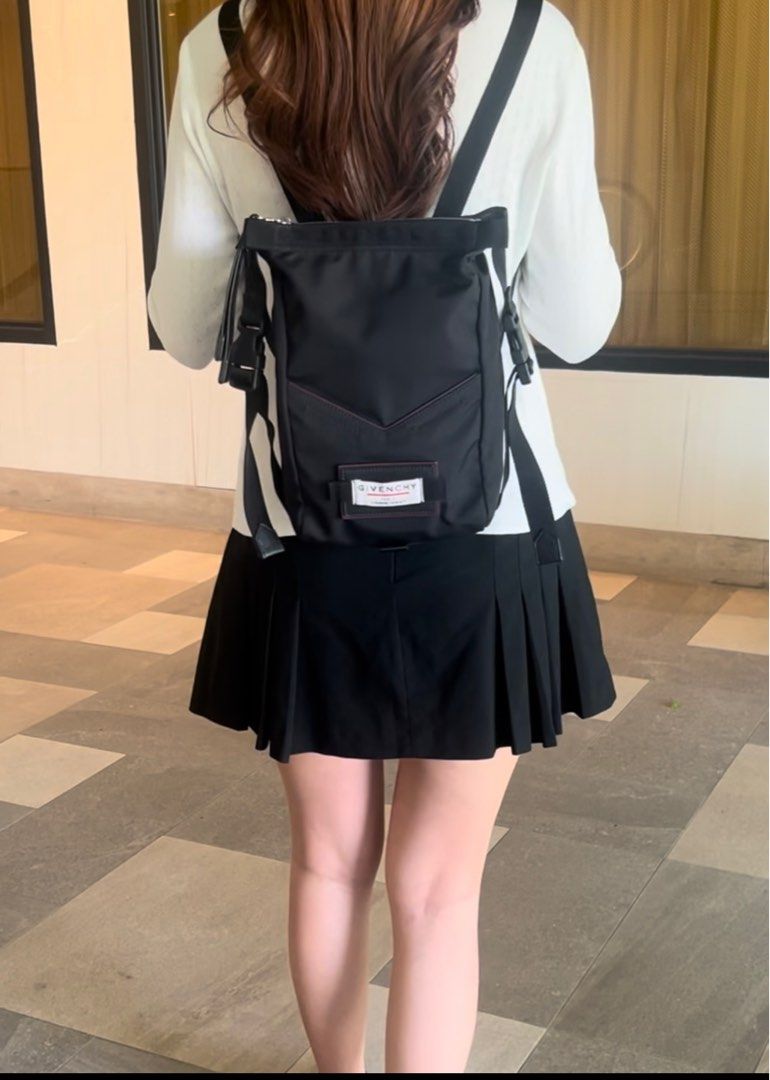 Authentic Preloved Givenchy Small Black Nylon Downtown Backpack (Category: Luxury Bags & Wallets) located in Quezon City. Submitted by tokyoluxestuff2013 (Listing ID 1316883441, Image 2). Description: LOWBALLERS WILL NOT BE ENTERTAINED 🚫 100% Guaranteed Authentic Preloved Givenchy Small Black Nylon Downtown Backpack Comes with dustbag Excellent condition Approx. 26cm W x 32cm H Onhand Shipping via LBC/Grab/Lalamove Add shipping fee No haggling N