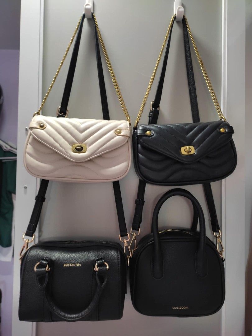 BAGS FOR SALE (Category: Luxury Bags & Wallets) located in Tanauan. Submitted by vrmagnaye (Listing ID 1365348985, Image 1). Description: White Sling Bag - 250 (with long strap and wallet) Black Sling Bag - 250 (with long strap and wallet) Bostanten - 400 Mossdoom - 300 Pink Charles and Keith - 480 (with extra long strap) White Charles and Keith - 480 (with extra long strap) CLN - 800.