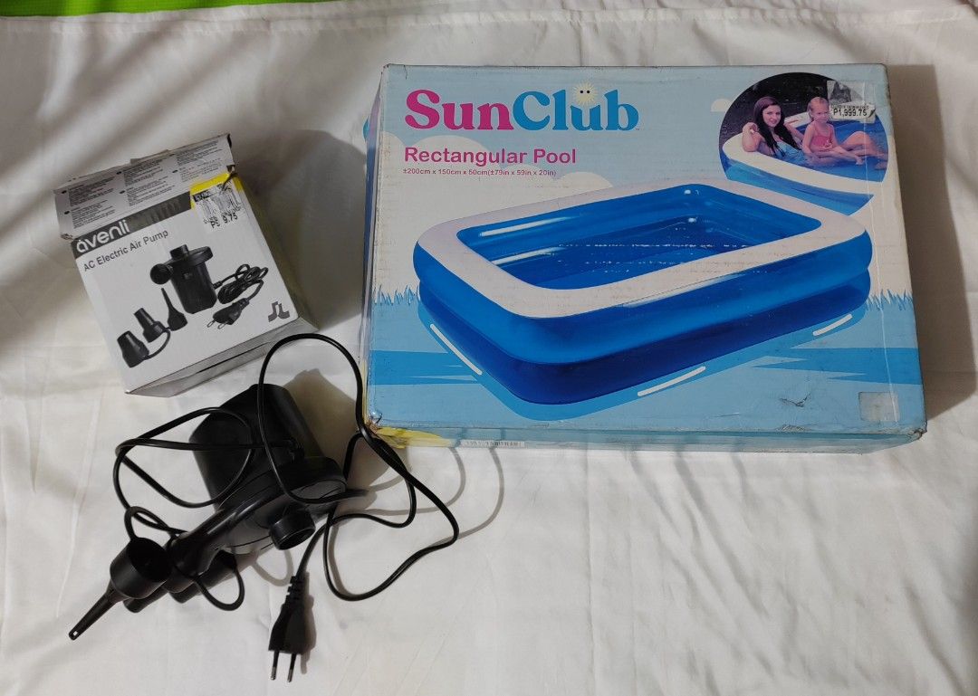 Brand New Swimming Pool (Category: Bathtub & Bath Accessories) located in Manila. Submitted by shielamayr04866 (Listing ID 1365469344, Image 1). Description: No issue Original Price: 3,000 My price: 1,400 📍 Palatiw, Pasig Brand New Electric pump is also available for only 1k MOP: BPI/Gcash MOD- Open for Grab, Lalamove, J&T and LBC. Delivery c/o buyer.