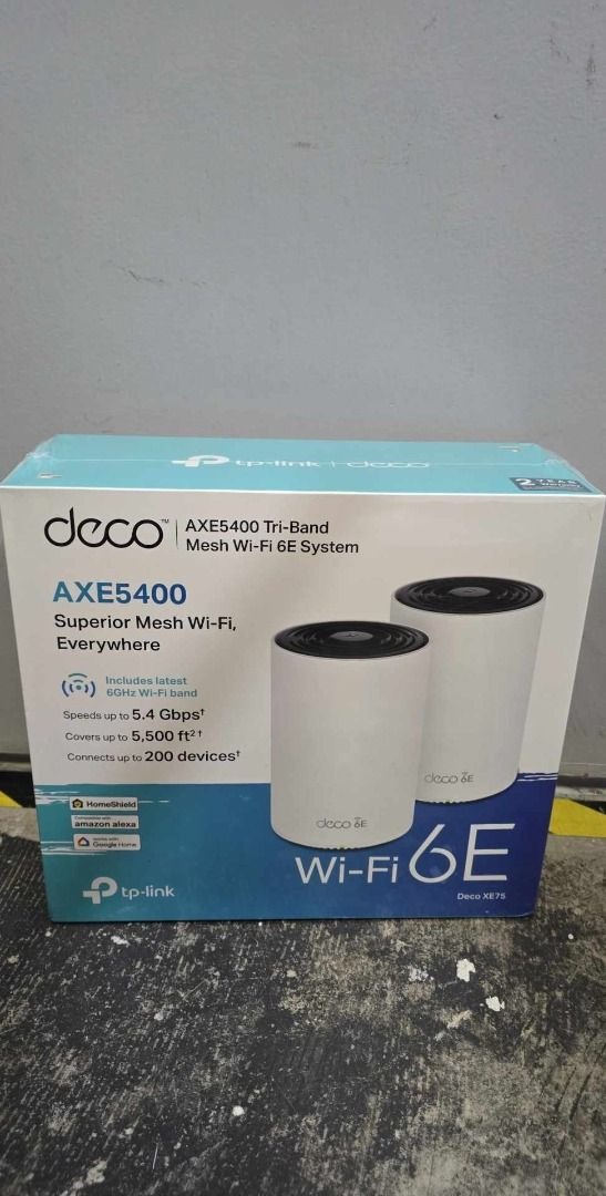 (CLEARING) TP-Link Deco AXE5400 Tri-Band WiFi 6E Mesh System(Deco XE75 ...