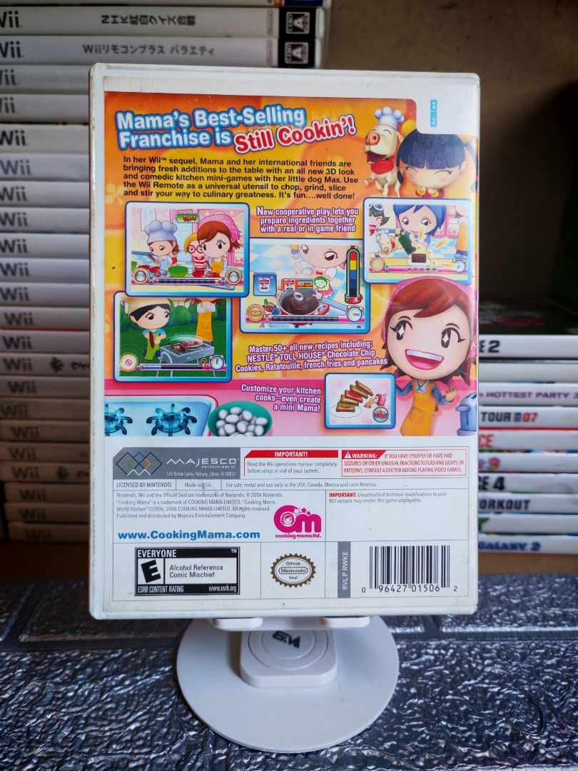COOKING MAMA WORLD KITCHEN Wii (Category: Nintendo) located in Santa Rosa. Submitted by tristanmunoz (Listing ID 1365351146, Image 2). Description: For sale Php400 Cooking Mama World Kitchen Wii Majesco Entertainment NTSC-U Complete with Booklet and Manuals Tested working condition 100% Authentic Can do video calls Shipping Nationwide 🛵Lalamove SDD c/o buyer (Gcash or COD payment) 🚛JNT or LBC strictly Payment First Meetup/Pickup: Sta.Rosa Dita 