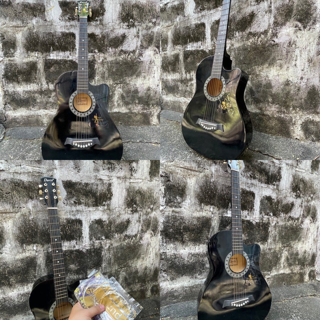Davis Guitar (Category: Musical Instruments) located in Quezon City. Submitted by Mike_0 (Listing ID 1365306259, Image 1). Description: Davis Guitar No issue aside from one string broken With bag With extra strings 1200 Only Fix Location - Cubao Quezon City .