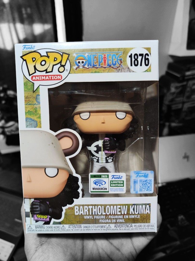 FUNKO POP BARTHOLOMEW KUMA WONDERCON (Category: Designer & Blind Box Toys) located in Quezon City. Submitted by rencaceres (Listing ID 1365035048, Image 2). Description: ‼️FOR SALE‼️ One Piece Funko Pop Bartholomew Kuma WonderCon Sticker - 6500 Condition: 8.5/10 NOOB free Pop Stack DM for detailed pics Location: Pasong Tamo, Quezon City MOP: BPI/ Gcash MOD: Lalamove/Grab (Shipping shouldered and risk by the buyer).