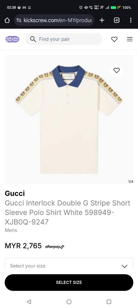 Gucci Interlocking Polo Authentic (Category: Tshirts & Polo Shirts) located in Senawang. Submitted by adamdaudd (Listing ID 1365469039, Image 1). Description: Gucci Interlocking Polo authentic.