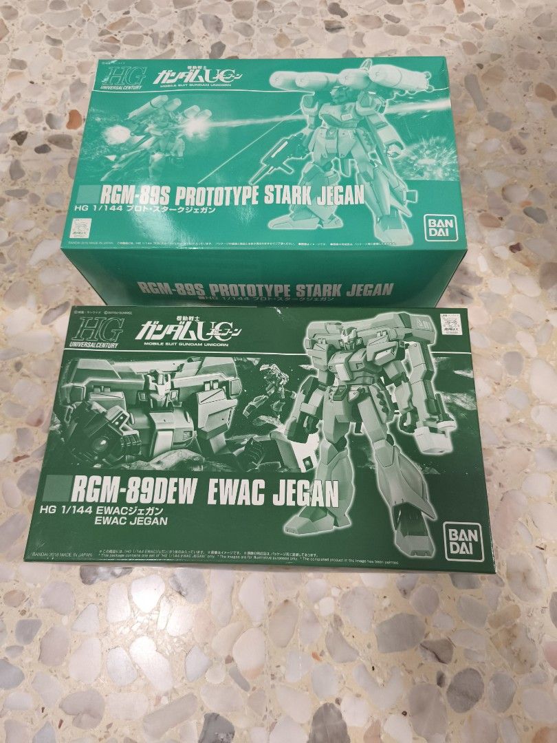 Gundam Unicorn HG 1/144 RGM-89S & RGM-89DEW ( selling in set) (Category: Gundam Model Kits) located in Singapore. Submitted by tanbc (Listing ID 1365443299, Image 3). Description: What you see is what you get box collapsed a little on picture 3 (fixed price).