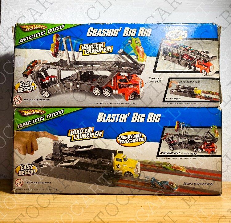 Hot Wheels Racing Rigs Set of 2 (Category: Vehicle & Diecast Models) located in Manila. Submitted by _clicktocartmnl (Listing ID 1365357025, Image 2). Description: FLASH SALE 🔥🔥 •Labeled “like new” due to shelf ware •selling as set, price varies if break set •Negotiable price TERMS AND CONDITIONS OF SELLER/ SHOP ⬇️⬇️⬇️ PAYMENT FIRST BASIS LOC: MANILA Our mode of payment: GCash(main MOP), & UnionBank (+ fifteen pesos ) Our mode of delivery: (Sam
