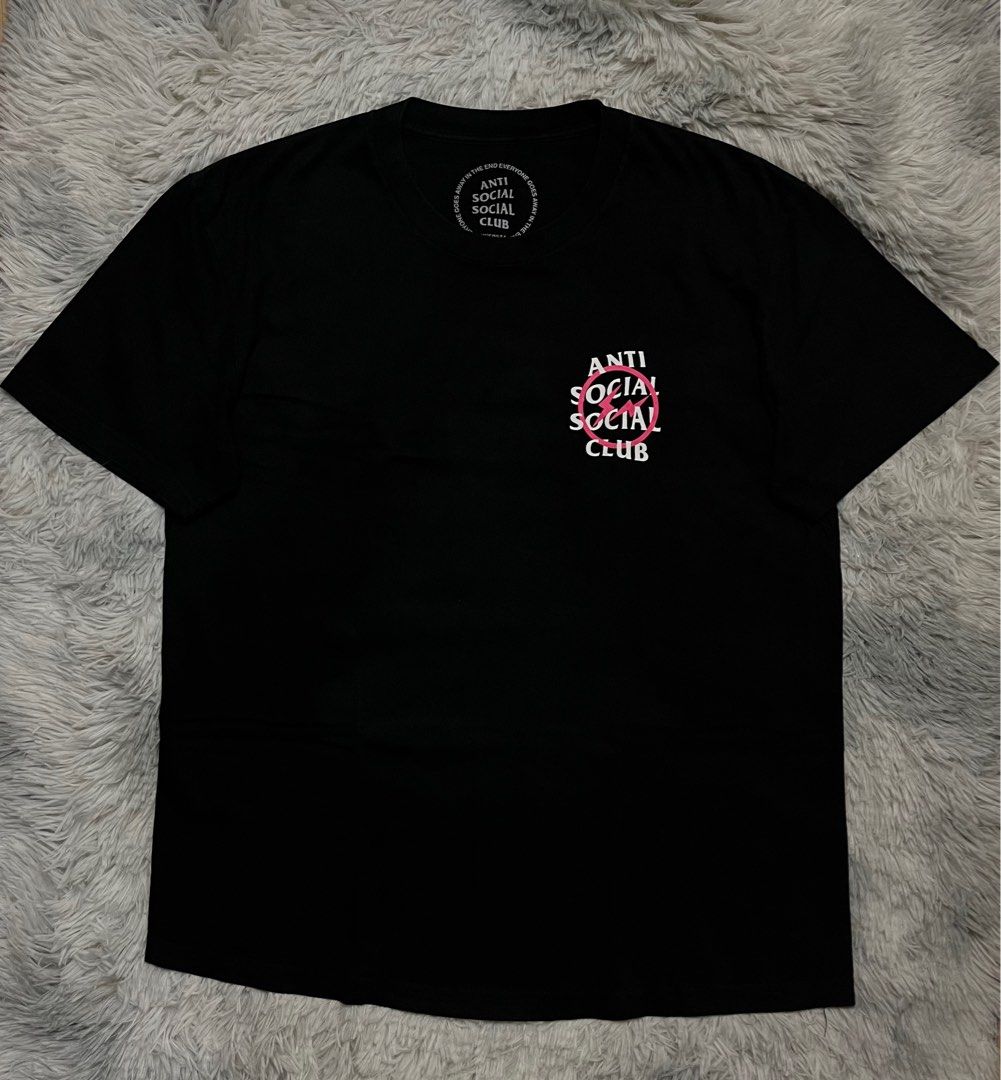 Legit ASSC “Anti Social Social Club” x Fragment Shirt (Category: Tshirts & Polo Shirts ) located in Davao. Submitted by repeats.exe (Listing ID 1365452808, Image 1). Description: Size: Medium on tag Width: 21.5 inches Length: 28 inches Condition: Excellent Color Rate: 9.8/10 Issue: None‼️ Direct message to purchase.📩.