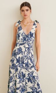 Mango blue floral dress