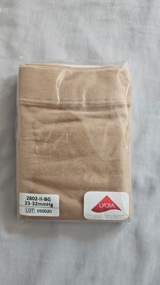Medical Grade Compression stockings (Category: Braces, Support & Protection) located in Quezon City. Submitted by mommadeclutterph (Listing ID 1365326887, Image 3). Description: Never Used Medical Grade Compression Stockings. SRP: 1500 KNEE HIGH COMPRESSION STOCKINGS 2802 Spider veins Moderate to severe varicose veins Post-surgical wear A. Wide band to prevent slipping and binding B. Reciprocating knit heel for better fit and comfort, C. Progress