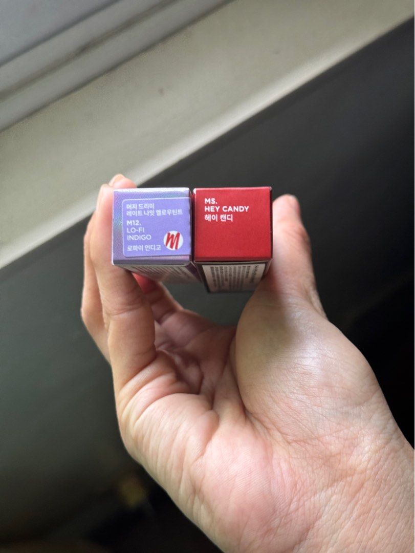 Merzy mellow tint M12 M05 (Category: Makeup) located in Pasig City. Submitted by beautyloversph (Listing ID 1365446297, Image 2). Description: Used once rf not my shade 250 each💜.