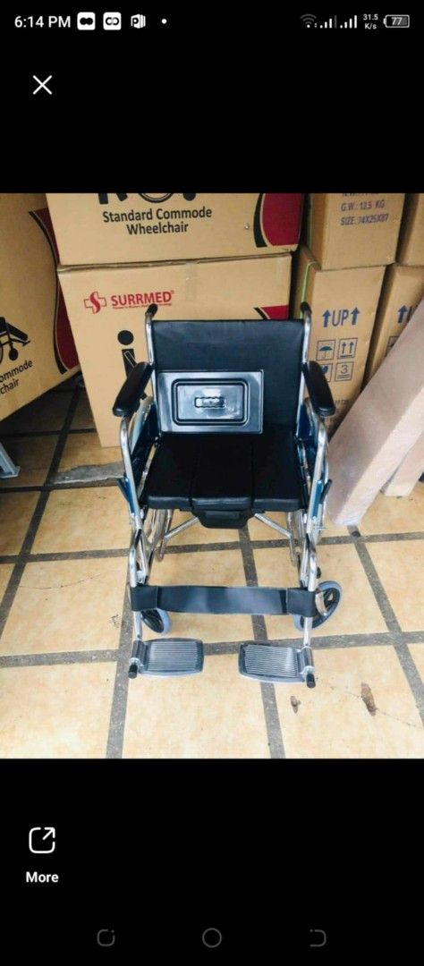 Mura commode (Category: Wheelchairs) located in Manila. Submitted by joy63057743416 (Listing ID 1365304348, Image 1). Description: brandnew affordable onhand negotiable good quality and condition open for pick up and delivery high quality we also sell many medical supplies call me 09268225723 cod,gcash,bank transfer.