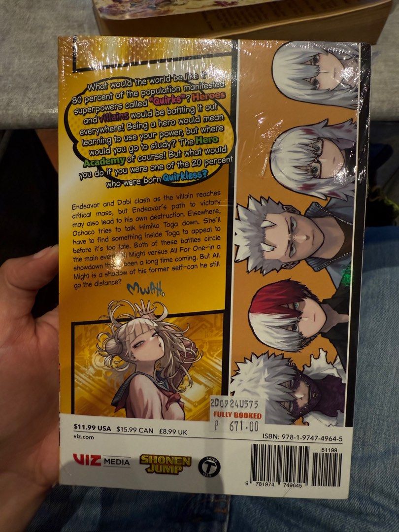 My Hero Academia Vol 39 (Category: Comics & Manga) located in Taguig. Submitted by trumanrose (Listing ID 1365390672, Image 2). Description: Never opened, duplicate copy Original Fully Booked price is 671.