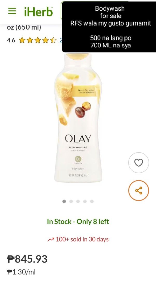 Olay original, padala wla gagamit (Category: Bath) located in Imus. Submitted by melanie.comfortsourc.915 (Listing ID 1365344781, Image 2). Description: bilhin nyo na 700ml na po ito.