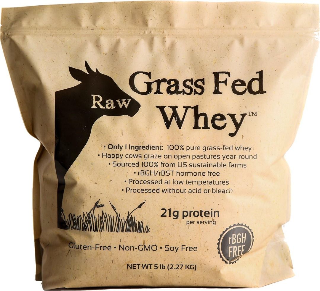 Raw Grass Fed Whey 5LB - Happy Healthy Cows, COLD PROCESSED Undenatured ...