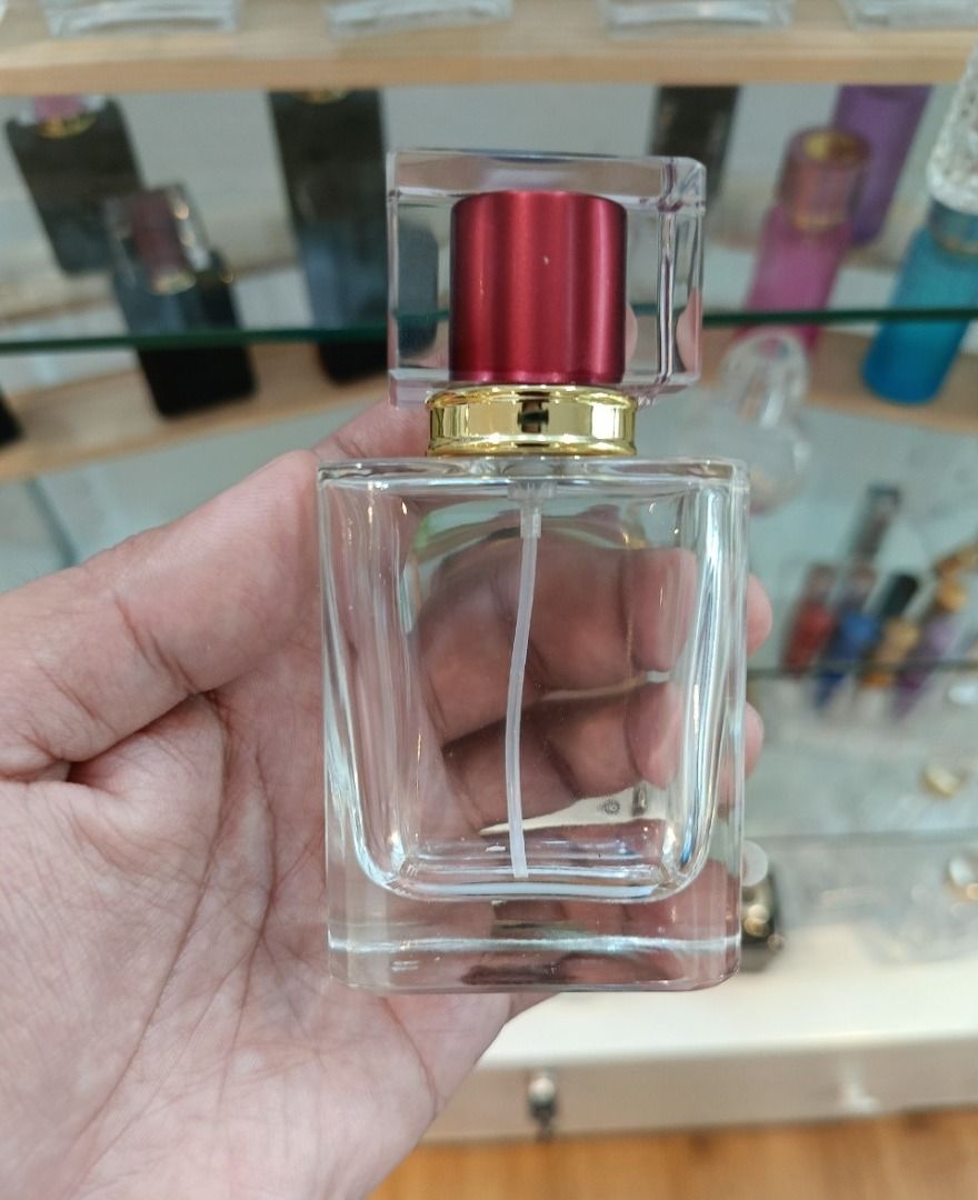 Rectangular Perfume Bottle 50ml clear (Category: Fragrance & Deodorants) located in Quezon City. Submitted by glasspakph (Listing ID 1365367321, Image 3). Description: Rectangular Perfume Bottle 50ml clear LENGTH- 53mm WIDTH- 32mm HEIGHT- 100mm WEIGHT- 152g MOUTH- 13mm MATERIAL- Glass.