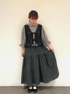 🆕Samansa mos2 New Arrival Navy Collar Loose Gray Shirt Blouse Forest Style Bubble High-end Brand Princess Japanese Style Japanese Brand SM2 Babydoll Shirt Plaid Summer Japan Brand Grey Shirt64224721843459110