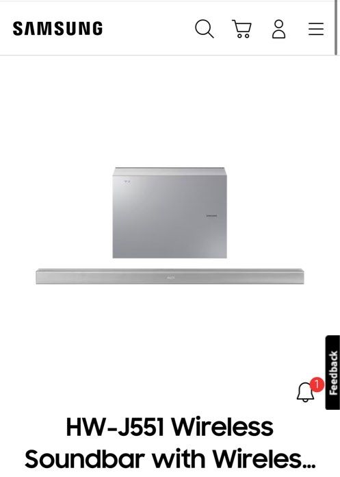 Samsung J551 Soundbar & Subwoofer (Category: Soundbars, Speakers & Amplifiers) located in Singapore. Submitted by pinkthing (Listing ID 1365394632, Image 1). Description: https://www.samsung.com/uk/support/model/HW-J551/XU/.