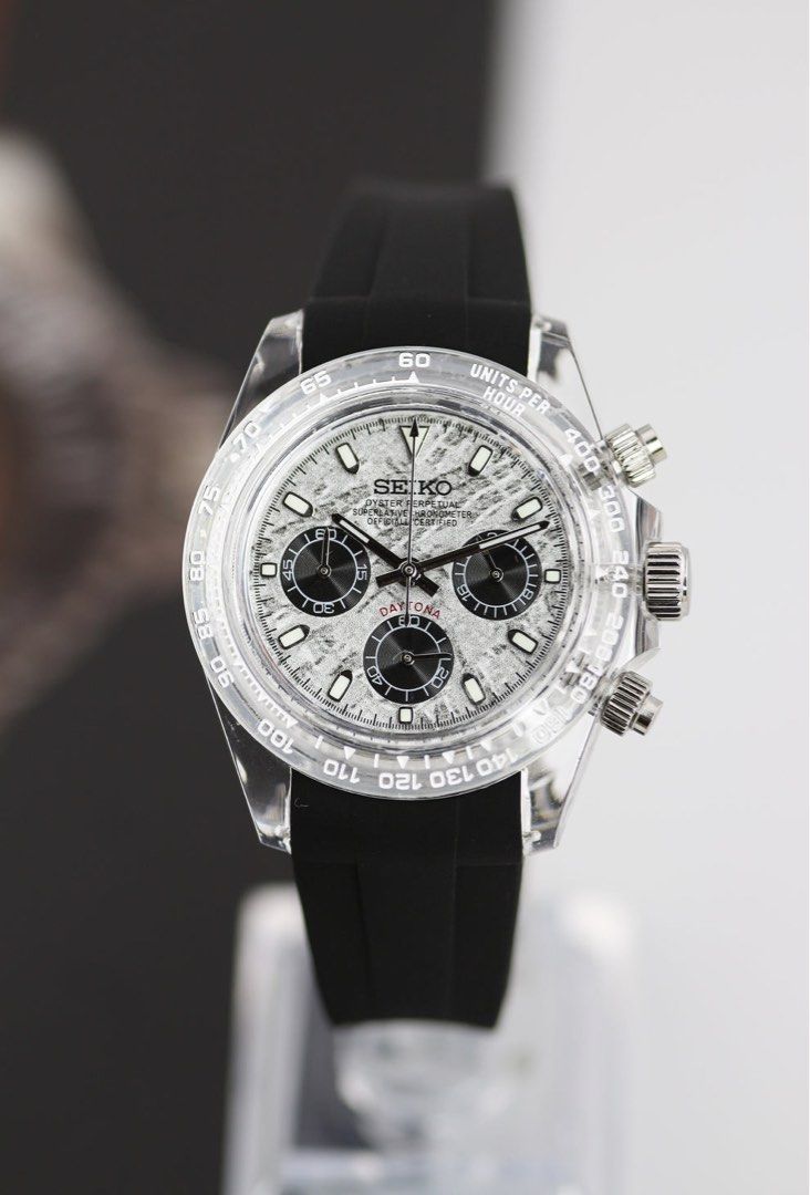 Seiko Daytona Clear Case 40mm, Men's Fashion, Watches
