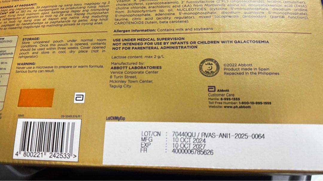 SIMILAC TUMMICARE (Category: Breastfeeding & Bottle Feeding) located in Manila. Submitted by nicefab (Listing ID 1365362656, Image 3). Description: FS:SIMILAC TUMMICARE *HW 1-3yrs old Meron pa 2pck, 650 nalang per/pck Sobra lang po nabili. Thanks 😊 Nabili sa Mercury 3,699 Loc. Lakas st..
