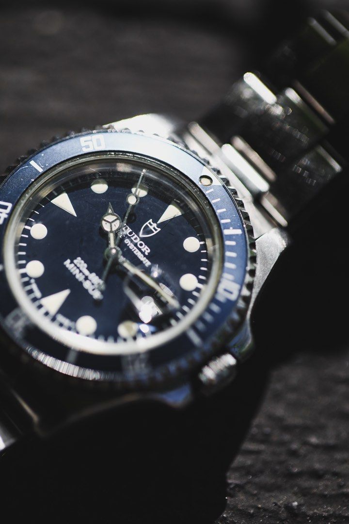 Tudor Mini Sub 73190 (Category: Luxury Watches) located in Calamba. Submitted by nikkoneko86 (Listing ID 1365394911, Image 2). Description: up for grabs is a ref. 73190 mini submariner in great condition. 33mm unpolished case and bracelet (7387 / 369B) shows signs of use and age. Rolex caseback and crown, immaculate blue bezel, dial is clean showing light patina on the hands and indices. movement runs strong and keeps good time. see this and the 