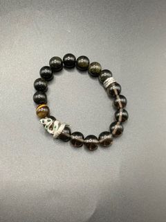 100%天然銀曜石/冰曜石/金虎眼石設計款手串64201234464769110