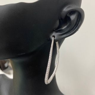 香港二手金銀店搜回 純銀925 O型變奏帶保險掣大耳環64214998817666110