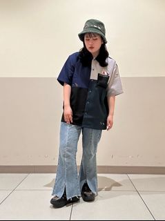 New Japanese Graniph x Kyoryu Blue and Green Combined Color Embroidery Dinosaur Pattern Loose Shirt (Available on official website) ON SALES $178 In Stock629757735783711112