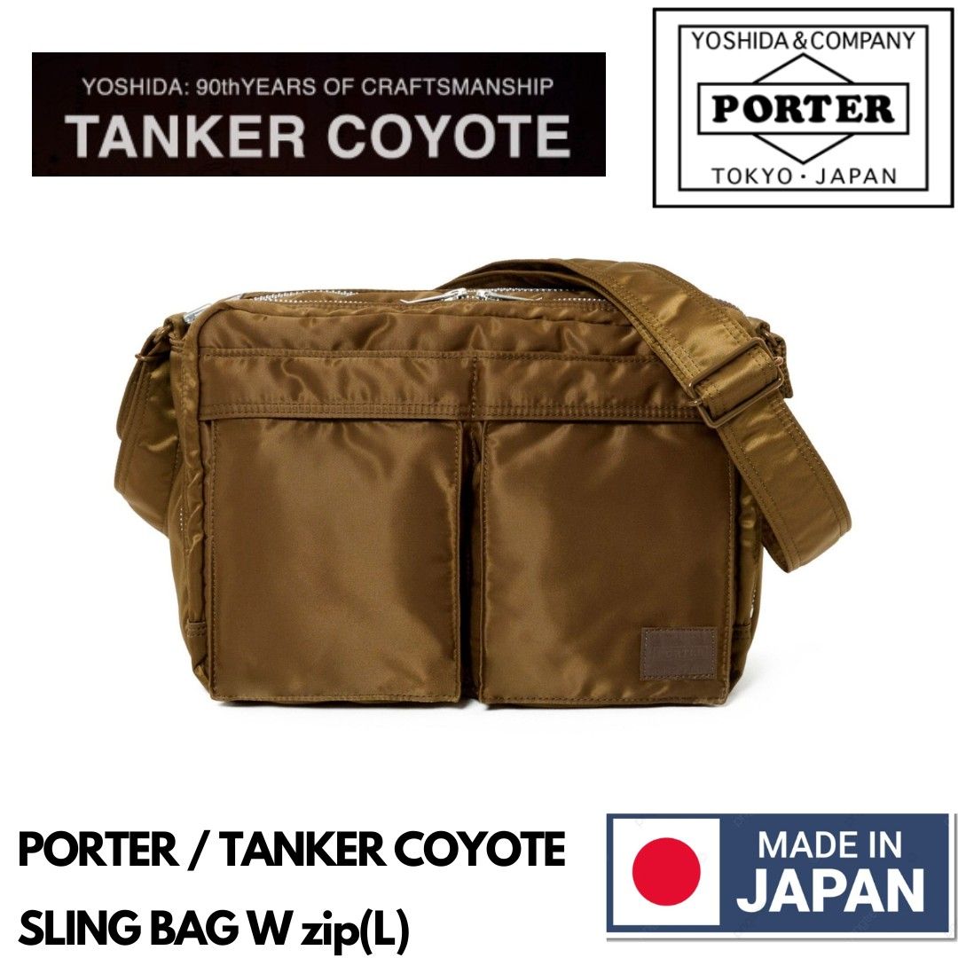 🇯🇵日本製PORTER TANKER COYOTE SLING BAG W zip (L) SHOULDER