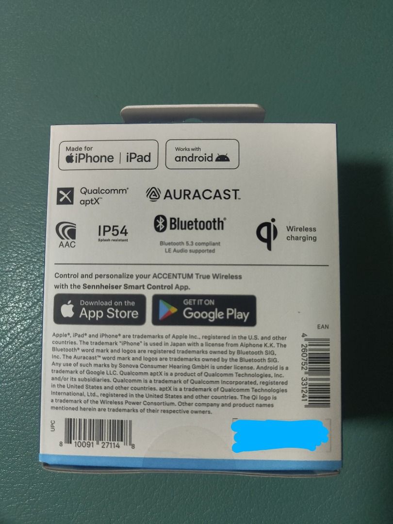 ACCENTUM True Wireless (Category: Earphones) located in Singapore. Submitted by xflame (Listing ID 1365485793, Image 2). Description: BNIB, Sealed & Unopen (Pic 2) 2 years warranty Original price is $299 (Pic 3) Feature: -New ergonomic design: Designed for extended listening comfort based on ergonomic in-ear research and validated by users. -Extended battery life: Up to 8 hours of playtime with an additional 20 hours from the charging case for un