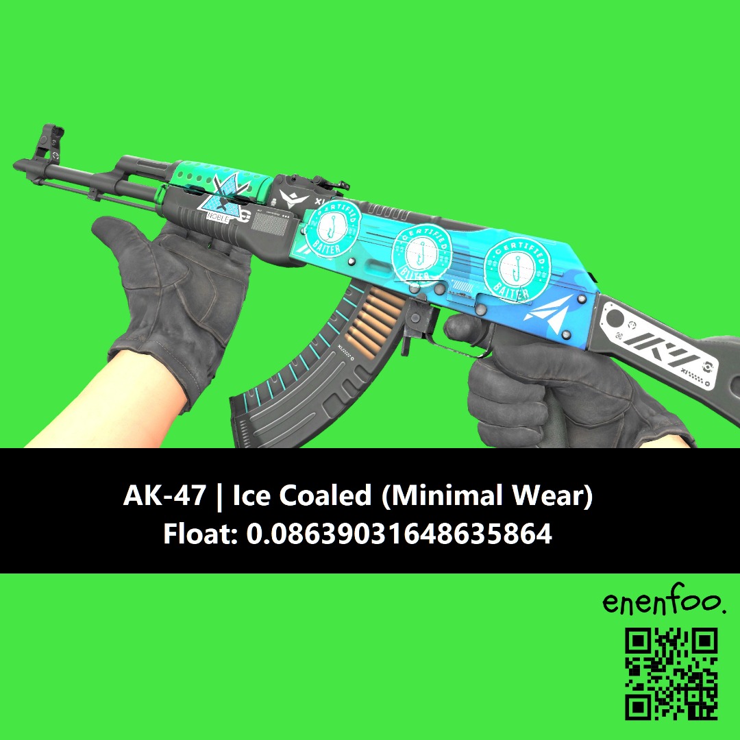 AK-47 ICE COALED MW MINIMAL WEAR CS2 SKINS KNIFE ITEMS CSGO COUNTER ...