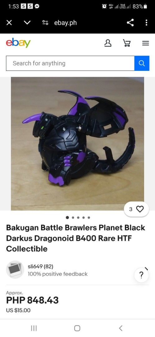 Bakugan (Category: Action & Battle Toys) located in Butuan. Submitted by lordjaijai (Listing ID 1365642616, Image 3). Description: Bakugan as is take all 600 pesos. used item. loc:Mindanao can do shipping nation wide. Via jnt.