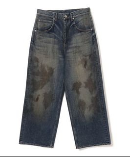 9090 king logo slub denim buggy pants 落葉褲名古屋店代購需一 9090 king logo slub denim buggy pants 落葉褲名古屋店代購需一