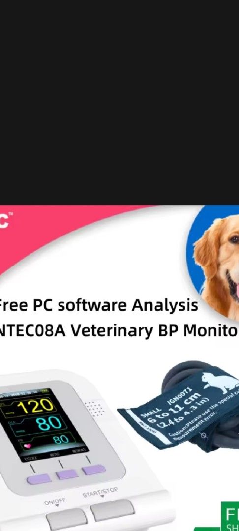 Blood Pressure Monitor (Category: Health & Grooming) located in Singapore. Submitted by ahmengo (Listing ID 1365595649, Image 3). Description: digital blood monitor for dog. comes with cuff suitable for small breed dog..