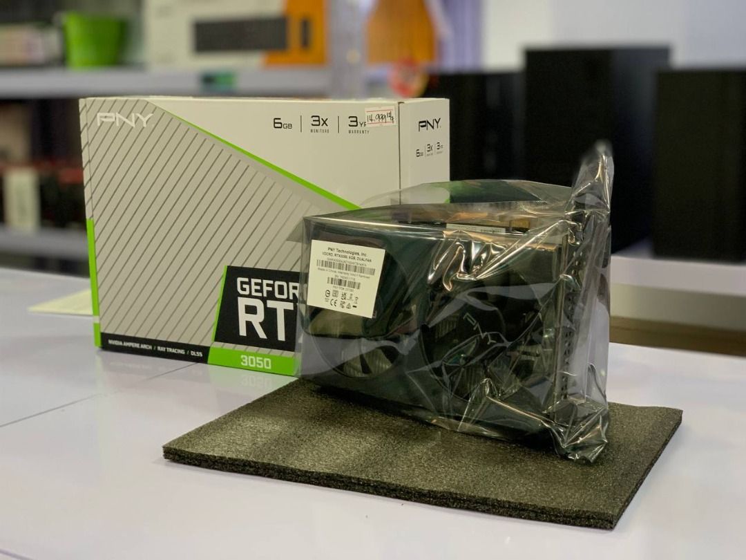 Brandnew RTX 3050 (Category: Computer Parts) located in Cavite. Submitted by dwelancas79880 (Listing ID 1365525944, Image 3). Description: 2nd Gen Ray Tracing Cores 3rd Gen Tensor Cores PCI Express® Gen 4 Microsoft DirectX® 12 Ultimate GDDR6 Graphics Memory NVIDIA DLSS NVIDIA® GeForce Experience™ NVIDIA G-SYNC® NVIDIA GPU Boost™ Game Ready Drivers Vulkan RT API, OpenGL 4.6 HDCP 2.3 DisplayPort 1.4a 7th Gen NVIDIA Encoder 5th Gen NVIDIA Decoder Su