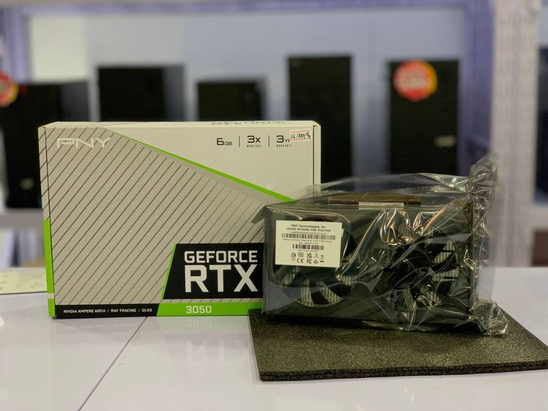 Brandnew RTX 3050 (Category: Computer Parts) located in Cavite. Submitted by dwelancas79880 (Listing ID 1365525944, Image 2). Description: 2nd Gen Ray Tracing Cores 3rd Gen Tensor Cores PCI Express® Gen 4 Microsoft DirectX® 12 Ultimate GDDR6 Graphics Memory NVIDIA DLSS NVIDIA® GeForce Experience™ NVIDIA G-SYNC® NVIDIA GPU Boost™ Game Ready Drivers Vulkan RT API, OpenGL 4.6 HDCP 2.3 DisplayPort 1.4a 7th Gen NVIDIA Encoder 5th Gen NVIDIA Decoder Su