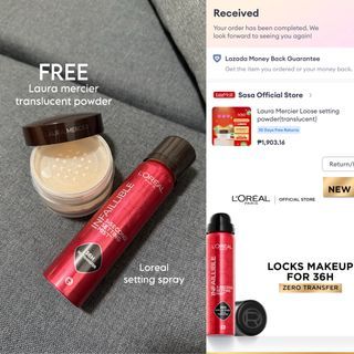 BUNDLE - Laura Mercier Translucent Loose Powder & Loreal Infallible Setting Spray
