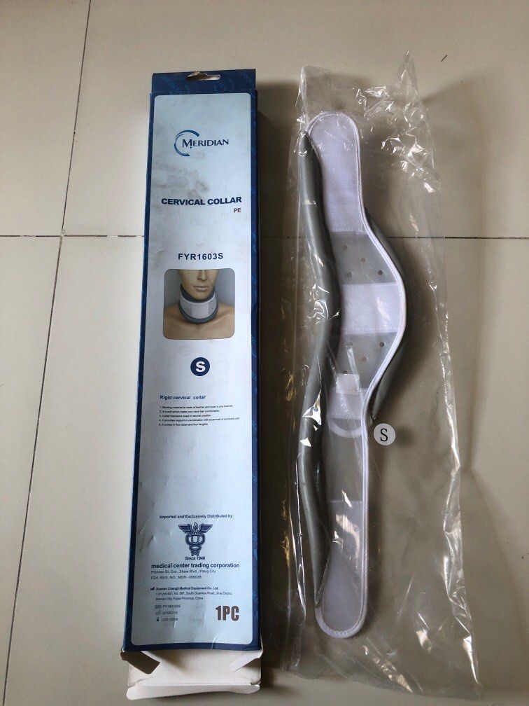 Cervical colar neck brace Meridian Small (Category: Medical Supplies & Tools) located in San Fernando. Submitted by dizoncynt68396 (Listing ID 1365511381, Image 2). Description: Slighly used like 3 days lang to limit neck motion served its medical purpose.