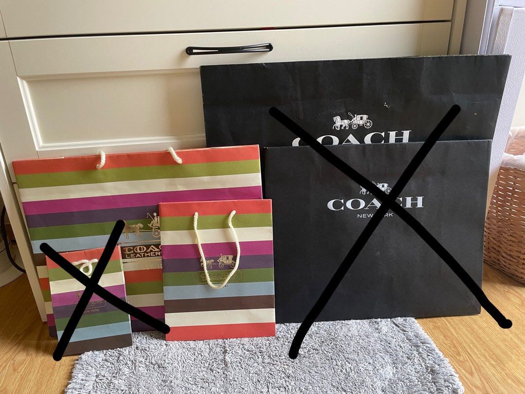 Coach paper bag (Category: Luxury Bags & Wallets) located in Manila. Submitted by tintin._. (Listing ID 1346253527, Image 1). Description: Xs 200 - SOLD Small 250 Med 300 Large 300 .