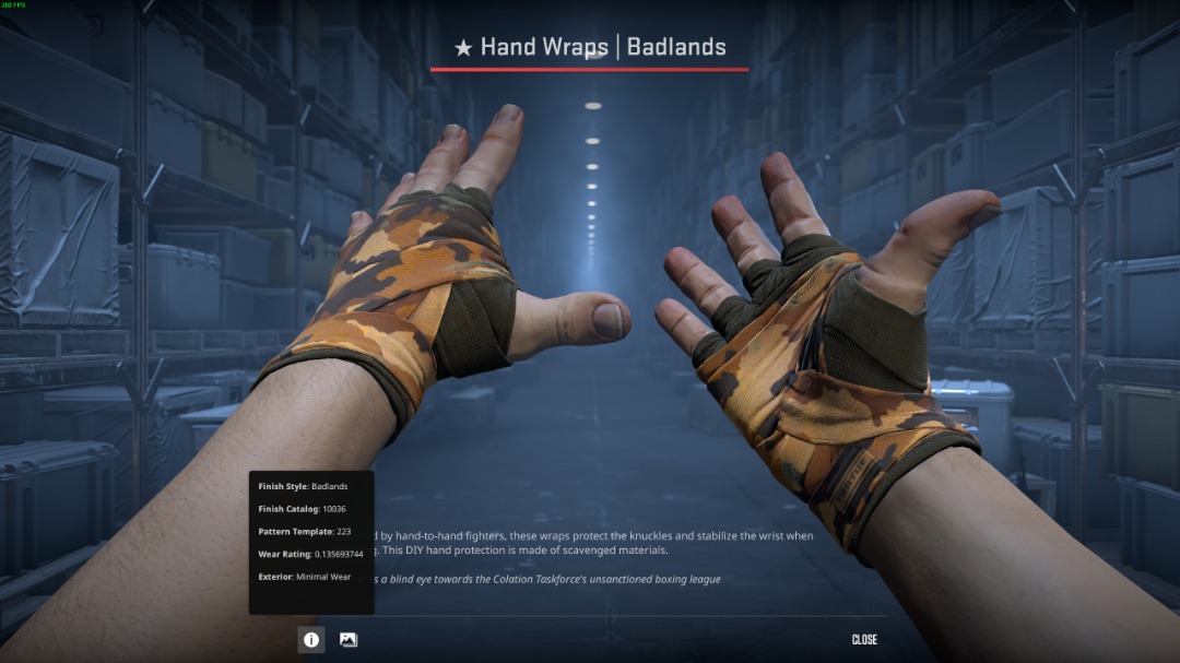 CS2 gloves Hand Wraps | Badlands (Minimal Wear) Buff price., Video ...