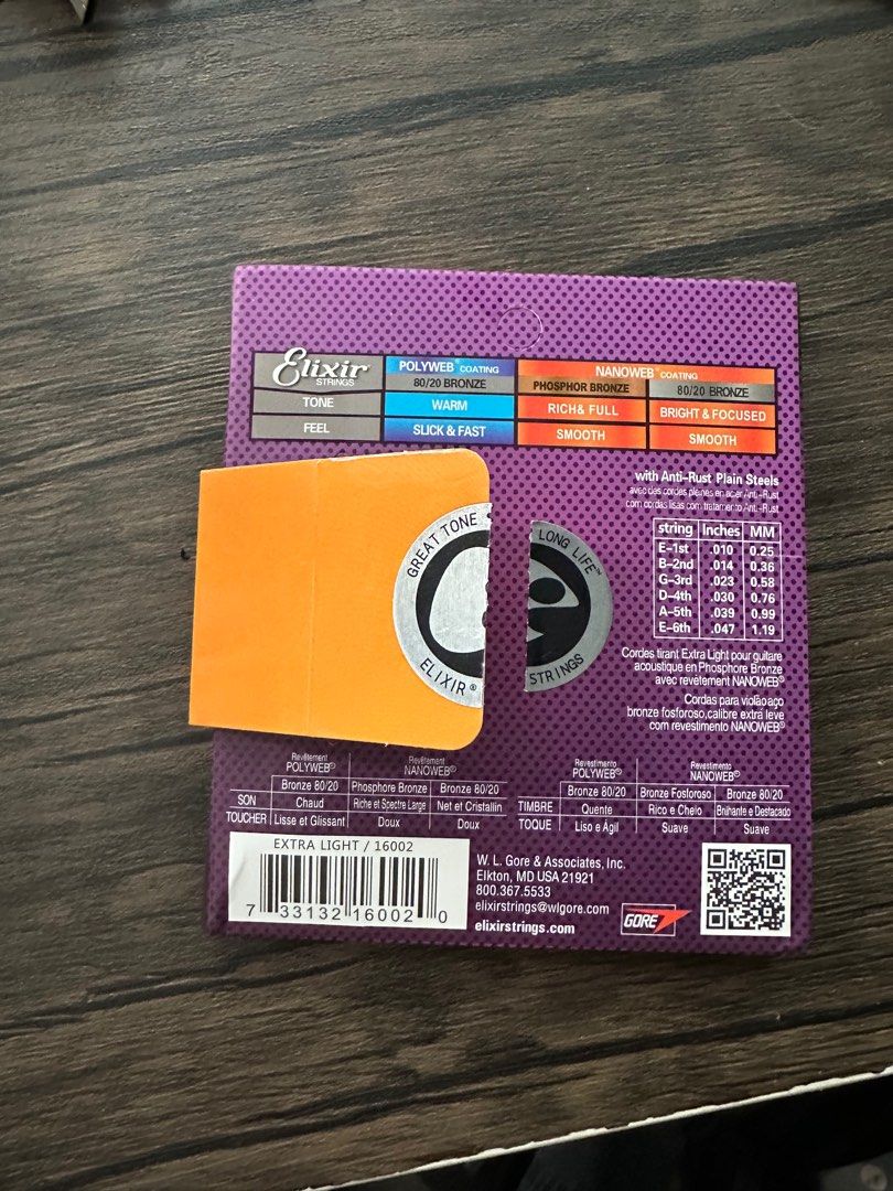 Elixir guitar strings （分類：樂器配件）位於 Hong Kong。 由 oldfungs2626 提交（商品編號 1365511751，圖片 2）。簡介： 。