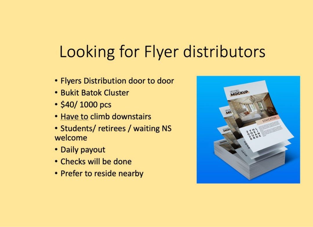 Flyer Adb Looking for hdb flyer distributors, Bulletin Board, Looking For on ...