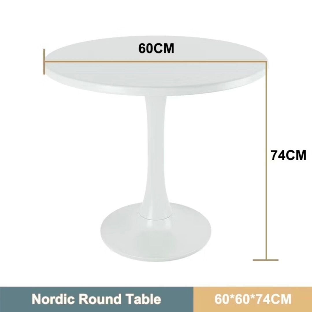 Nordic Dining Table | Round White Dining Table | Minimalist Cafe Table ...