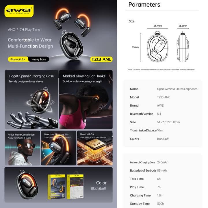 Original Awei TZ-13 ANC Wireless Ear Buds (Category: Earphones) located in Manila. Submitted by iliasjen (Listing ID 1365629649, Image 2). Description: .