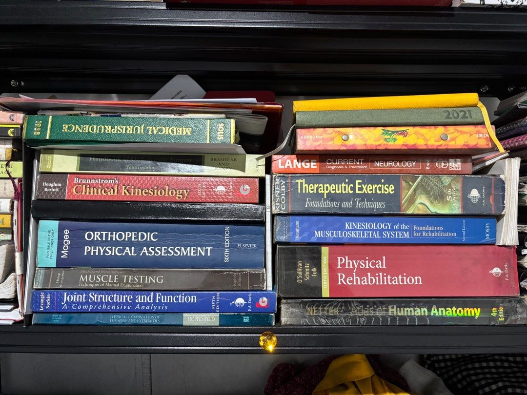 PHYSICAL THERAPY BOOKS (Category: Textbooks) located in Quezon City. Submitted by btsaleitemz (Listing ID 1365505574, Image 1). Description: PT books and reviewers If your looking for a specific book, PM me for more info and price details Can be bought per piece or all-in for a discounted price!! ORIG BOOKS * Physical Rehabilitation by Sullivan * Neurology by Lange * Atlas of Human Anatomy by Netter * Orthopedic Physical Assessment by Magee * Cli