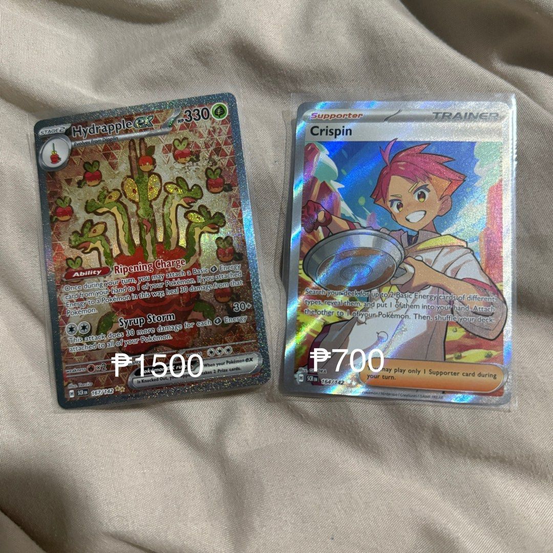 Pokemon Stellar Crown Hydraapple EX and Trainer Crispin (Category: Raw Singles) located in Davao. Submitted by drewbuys (Listing ID 1365543384, Image 1). Description: .